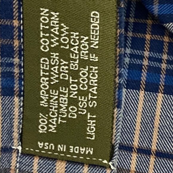 Gitman Bros Plaid Button Down Shirt Mens L Blue White 100% Cotton Made in USA - Picture 8 of 10